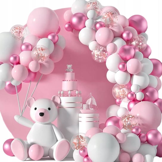 Balony Girlanda Balonowa Różowa Baby Zestaw Dekoracja Łuk Konfetti Inna marka