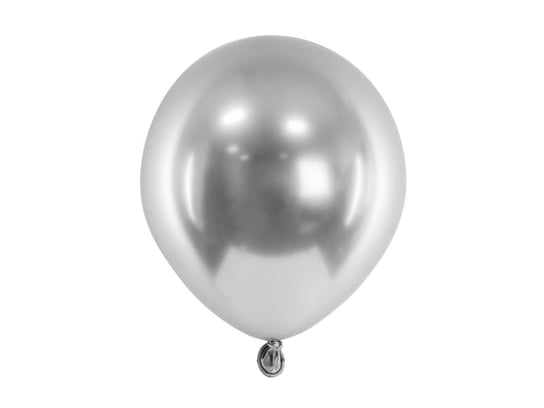 Balony Glossy 12 cm, srebrny (1 op. / 50 szt.) Party Deco