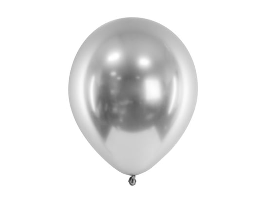 Balony Glossy, efekt chromu, kolor srebrny, 50 sztuk PartyDeco