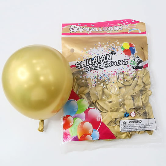 Balony Glossy, Lateksowe  Złote, 10", 25 cm, 50 Szt Party spot