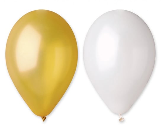 Balony Gm90, metal 10", złote i perłowe, 50 szt. GoDan