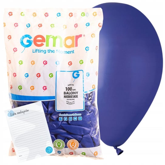 balony GRANATOWE GEMAR pastelowe 100sztuk baloniki ciemno niebieskie na bal Torby Pro