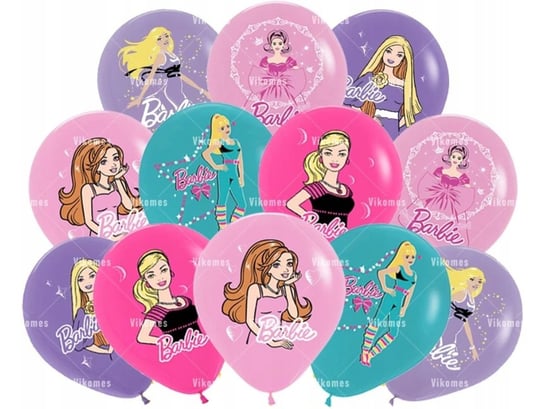 Balony gumowe z nadrukiem Barbie (12 szt.) PartyPal