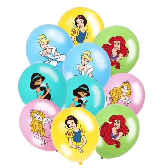 Balony Gumowe Z Nadrukiem Księżniczki (10 Szt.) Princess ImprezCzas