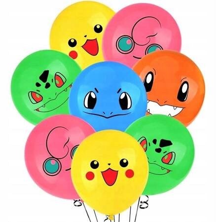 Balony gumowe z nadrukiem Pokemon (10 szt.) PartyPal