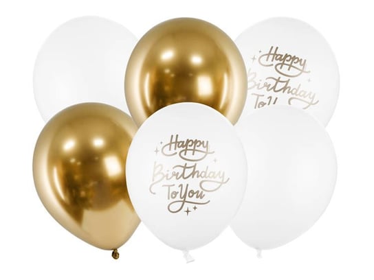 Balony Happy Birthday To You, 30 cm, 6 sztuk PartyDeco