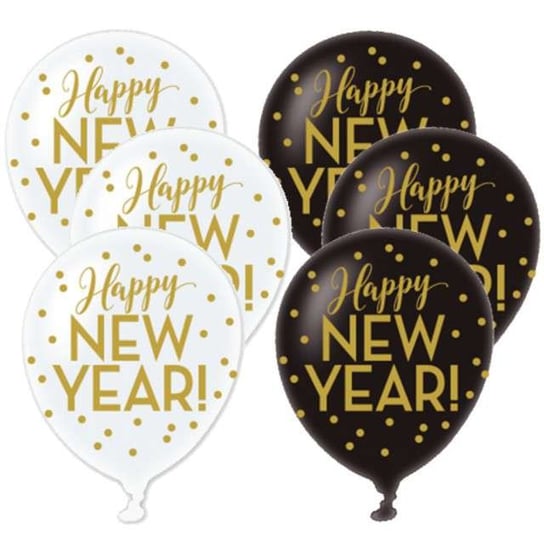 Balony, Happy New Year, 11", 6 sztuk Amscan