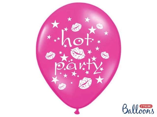 Balony, Hot Party, 14", różowe, 50 sztuk Strong