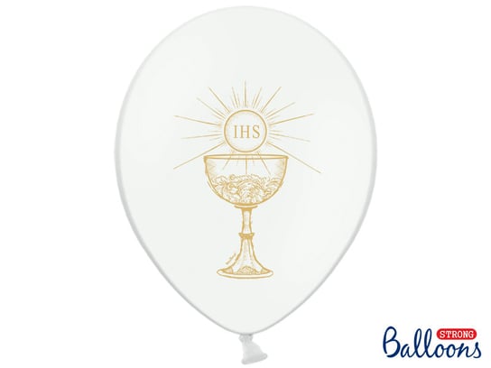 Balony, IHS, 14", białe, 50 sztuk Strong