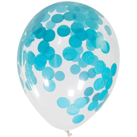 Balony, konfetti, 12", błękitne, 4 sztuki Folat