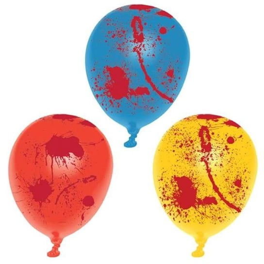 Balony, Krwawe rozbryzgi, pastel mix, 10", 6 sztuk Amscan