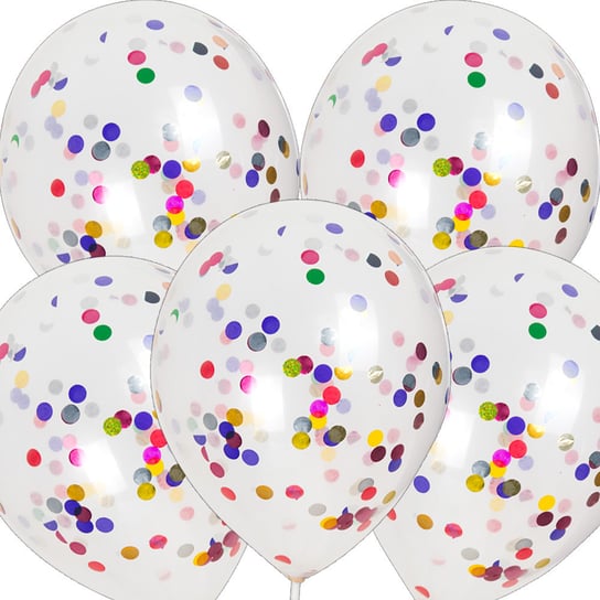 Balony Krystaliczne z Konfetti Mix 5szt Crystal na Urodziny czakos