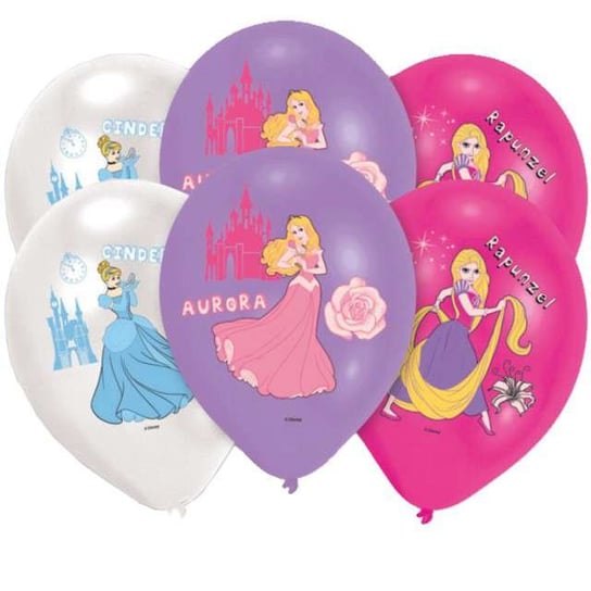 Balony, Księżniczki Disneya, mix, 11", 6 sztuk Amscan