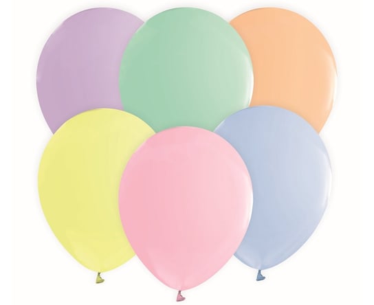 Balony lateksowe, 12", mix, 10 sztuk Gemar