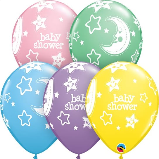 Balony Lateksowe Baby Shower Pastelowe Gwiazdki Dekoracja Ozdoba ABC