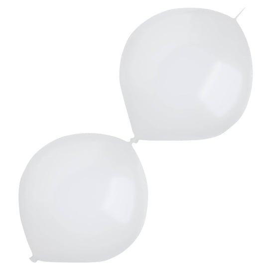 Balony Lateksowe Białe Pastelowe Z Łącznikiem, 30Cm, 50 Szt. Amscan