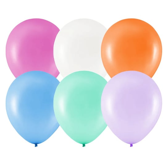 Balony Lateksowe Metaliczne Mix Kolorów 27 Cm 10 Szt. PartyPal