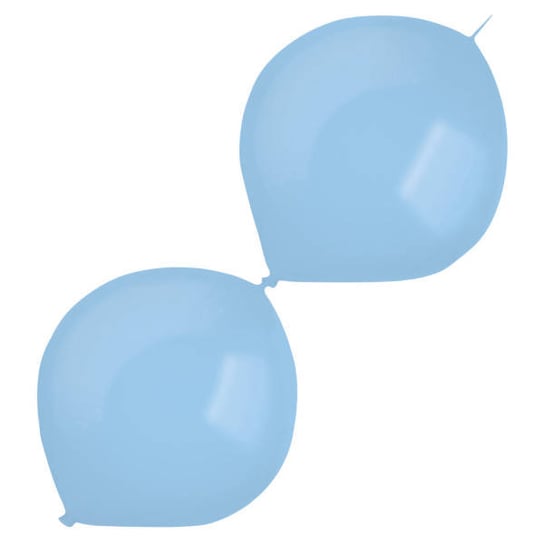 Balony lateksowe Niebieskie pastelowe z łącznikiem, 30cm, 50 szt. AMSCAN