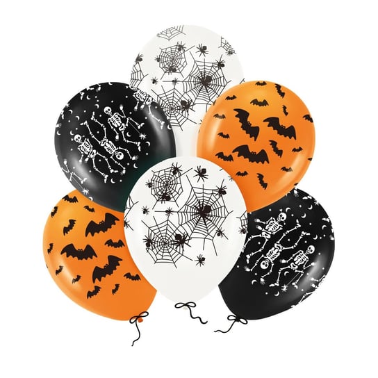 Balony lateksowe nietoperze pajęczyny Halloween ABC