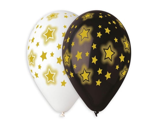 Balony lateksowe Premium, świecące gwiazdy, 13", 5 sztuk Gemar