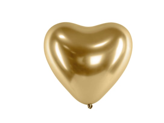 Balony lateksowe Serca Glossy złote - 30 cm - 5 szt. PartyDeco