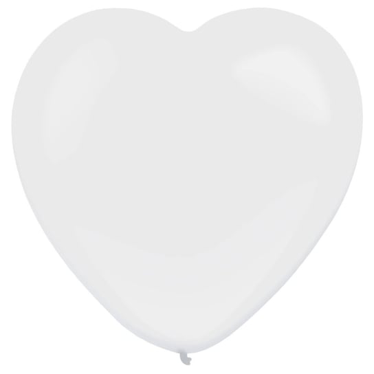 Balony Lateksowe Serca Pastel biały 30cm, 50 szt. Amscan
