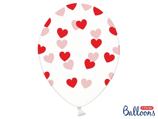 Balony lateksowe, Serduszka, 14", 50 sztuk PartyDeco