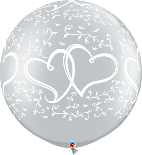 Balony lateksowe srebrne serca duże na ślub wesele Qualatex
