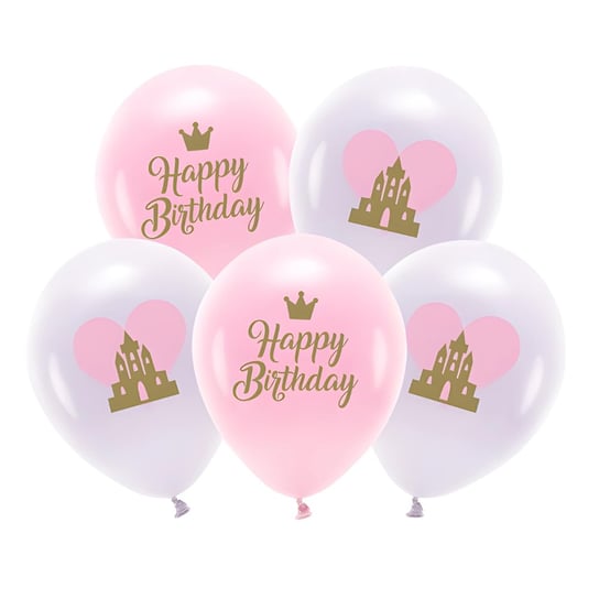 Balony lateksowe urodzinowe dla Księżniczki 5szt ABC