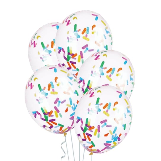 Balony lateksowe z konfetti mix kolorów, 30cm, 5 szt. Inna marka