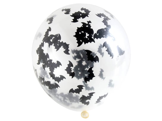 Balony lateksowe z konfetti nietoperze - 30 cm - 4 szt Folat