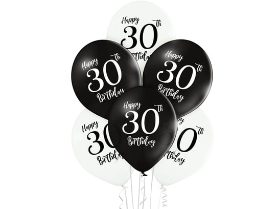 Balony lateksowe z nadrukiem Happy 30th Birthday - 12" - 6 szt. BELBAL