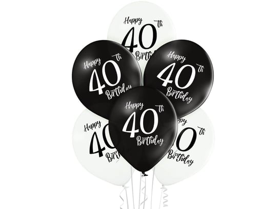Balony lateksowe z nadrukiem Happy 40th Birthday - 12" - 6 szt. BELBAL