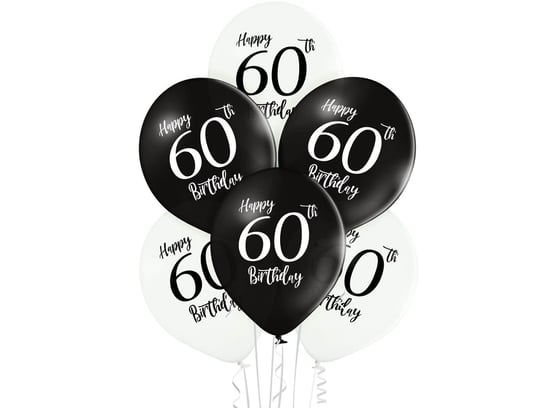 Balony lateksowe z nadrukiem Happy 60th Birthday - 12" - 6 szt. BELBAL