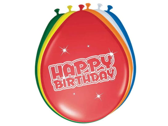 Balony lateksowe z nadrukiem Happy Birthday - 30 cm - 6 szt. Folat