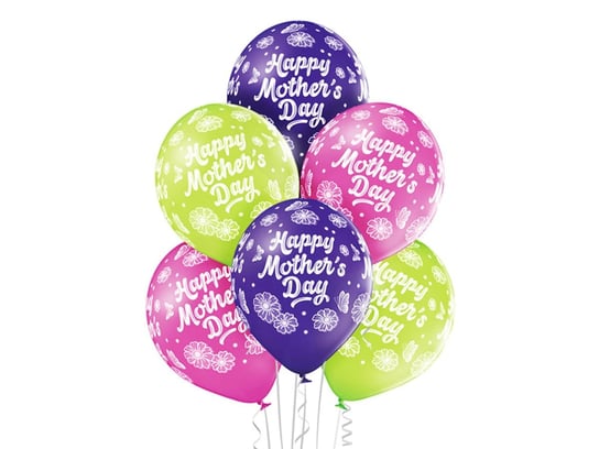 Balony lateksowe z nadrukiem Happy Mother’s Day - 12" - 6 szt. BELBAL