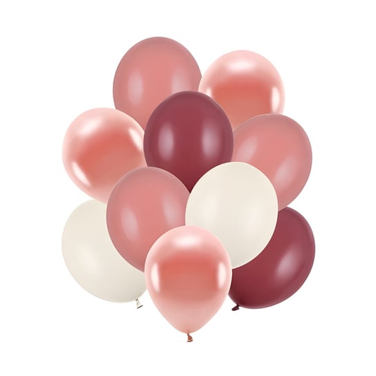 Balony lateksowe zestaw różowe bordowe kremowe 30cm 10szt ABC