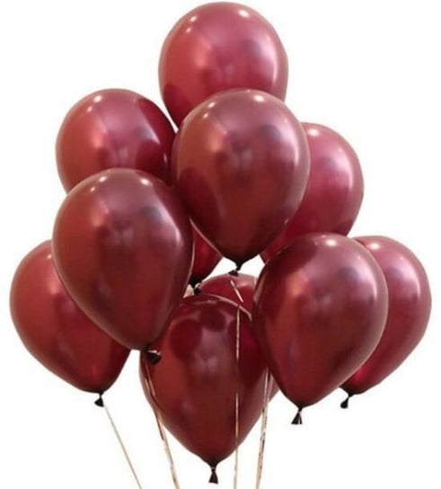 Balony metaliczne, śliwkowy, plum, burgund 20 szt. somgo