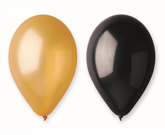 Balony metaliczne, złote i czarne, 10", 5 sztuk GoDan