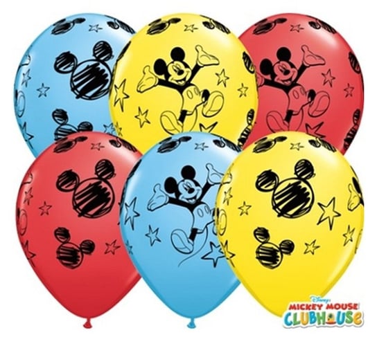 Balony, Mickey Mouse, 11", mix, 25 sztuk Qualatex