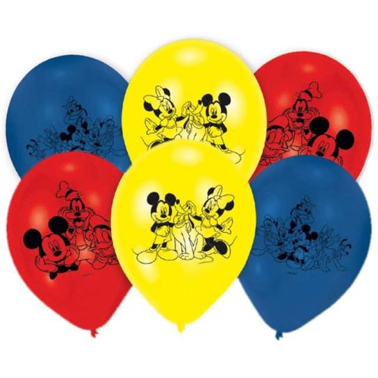 Balony, Mickey Mouse, pastel mix, 9", 6 sztuk Amscan