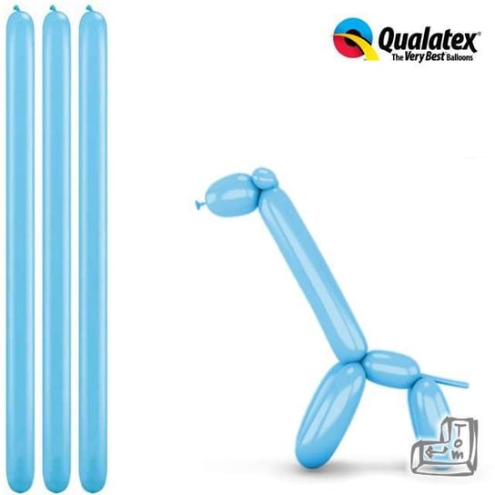 Balony modeliny, 260", błękitne, 100 sztuk Qualatex