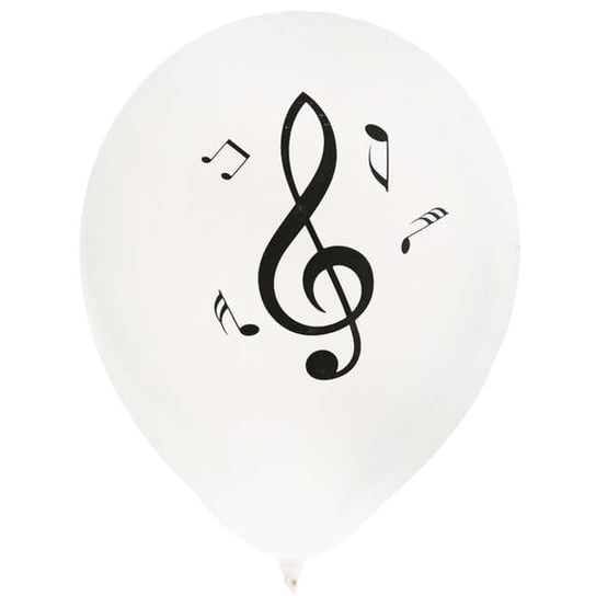 Balony, Muzyk i Nuty, białe, 9", 8 sztuk SANTEX