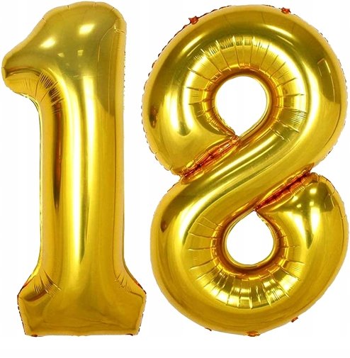 Balony Na 18 Urodziny Złote Duże 100Cm Osiemnastka PartyPal