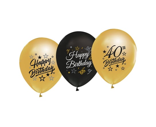 Balony na 40 urodziny, 12", 5 sztuk GoDan