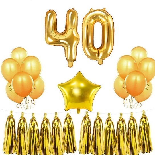 Balony na 40 urodziny złote NiebieskiStolik