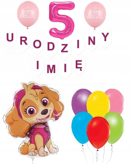 Balony Na 5 Urodziny Skye Psi Patrol Urodziny+Imię ImprezCzas