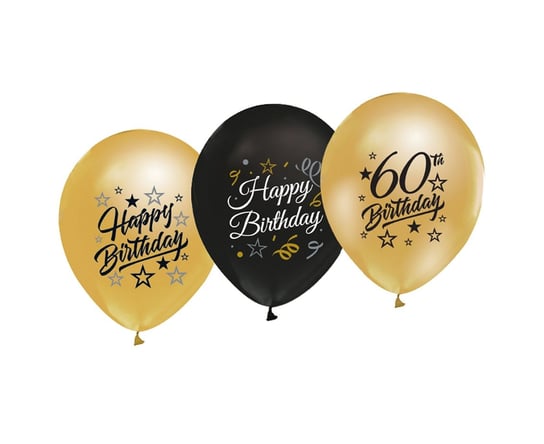 Balony na 60 urodziny, 12", 5 sztuk GODAN