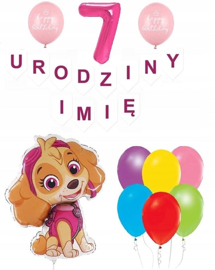 Balony Na 7 Urodziny Skye Psi Patrol Urodziny+Imię ImprezCzas