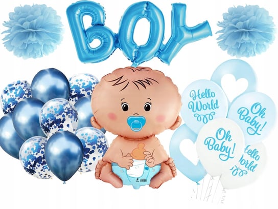 Balony Na Baby Shower Chrzest Chłopiec Duży Zestaw Inna marka